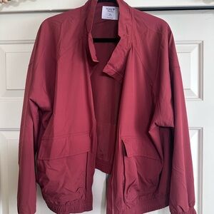 Old Navy Maroon Cropped Athletic Jacket